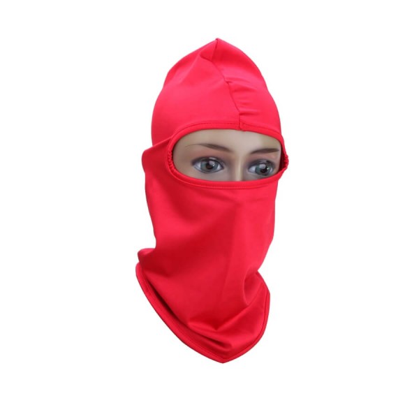 Face protection mask / hood, for paintball, skiing, motorcycling, airsoft, red color